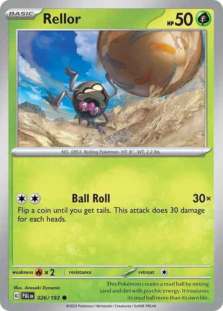 Rellor, Pokémon card PAL 026 — Paldea Evolved set
