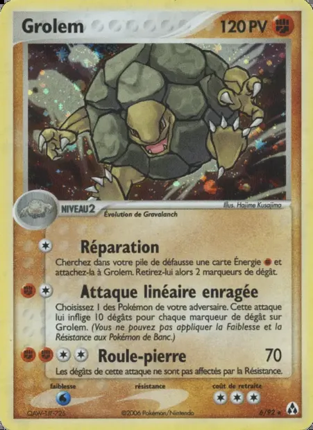 Grolem, carte Pokémon LM 6 — extension EX Créateurs de légendes