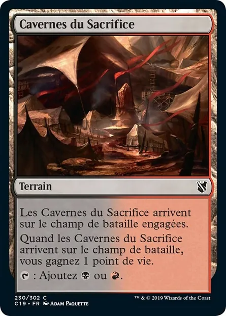 Cavernes du Sacrifice, carte Magic C19 230 — extension Commander 2019