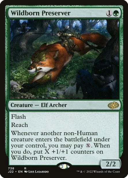 Wildborn Preserver, Magic card J22 738 — Jumpstart 2022 set