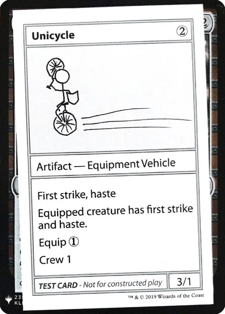 Unicycle, Magic card CMB1 110 — Mystery Booster Playtest Cards 2019 set