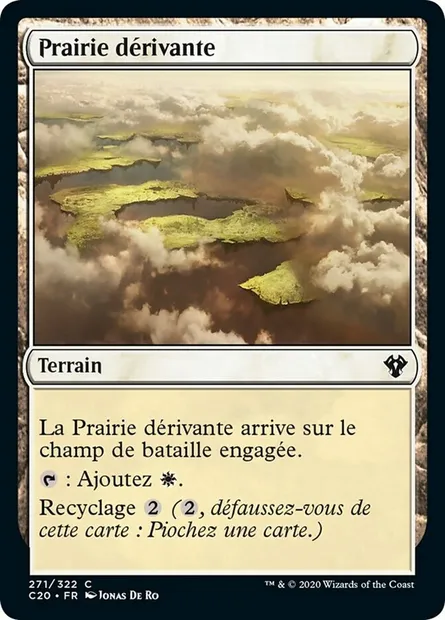 Prairie dérivante, carte Magic C20 271 — extension Commander 2020