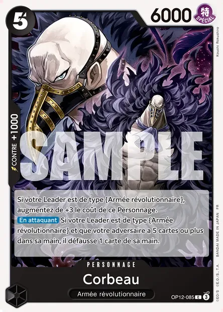 Corbeau, carte One Piece OP12-085 — extension L'HÉRITAGE DU MAÎTRE
