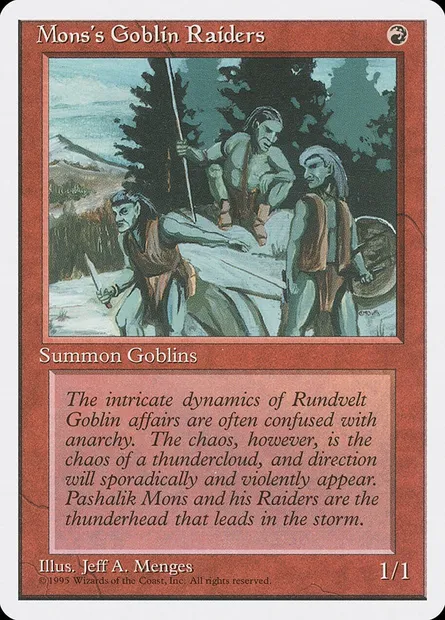 Mons's Goblin Raiders, Magic card 4ED 213 — Fourth Edition set