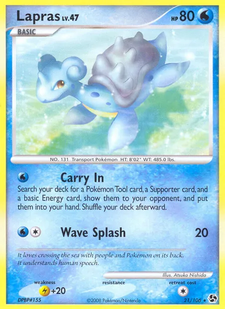 Lapras, Pokémon card GE 21 — Great Encounters set