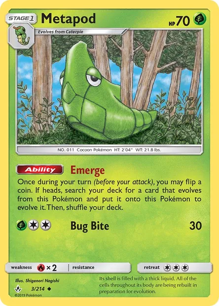 Metapod, Pokémon card UNB 3 — Unbroken Bonds set