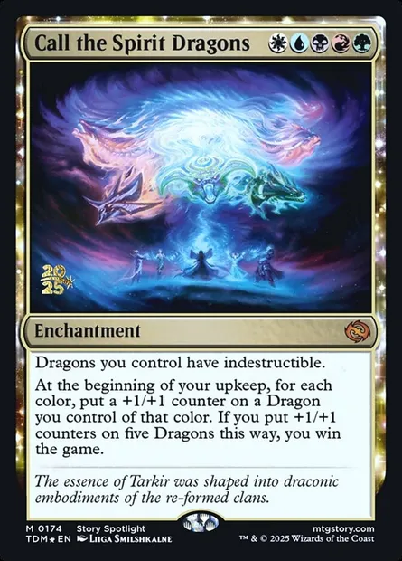 Call the Spirit Dragons, Magic card PTDM 174s — Tarkir: Dragonstorm Promos set