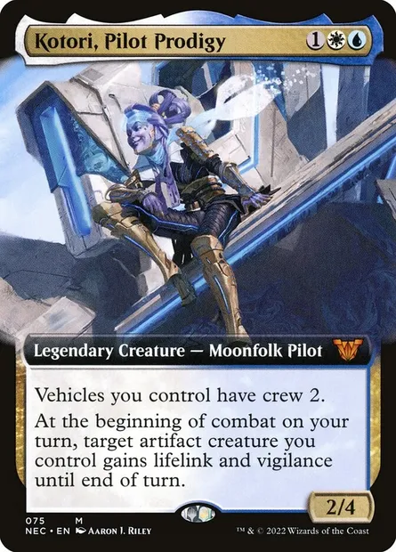 Kotori, Pilot Prodigy, Magic card NEC 75 — Neon Dynasty Commander set