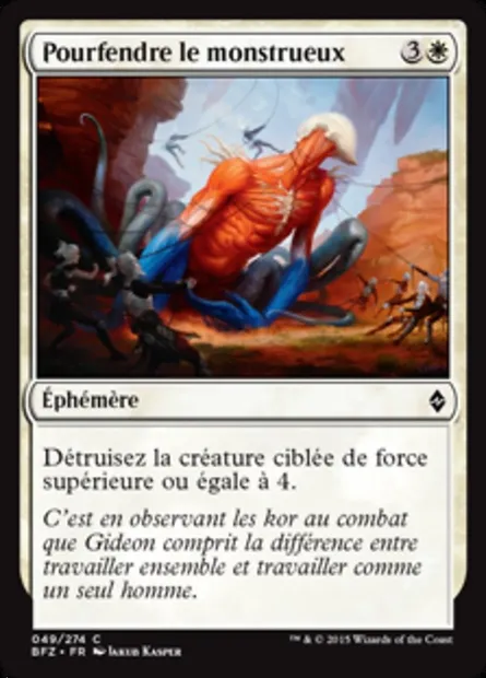 Pourfendre le monstrueux, carte Magic BFZ 49 — extension La bataille de Zendikar