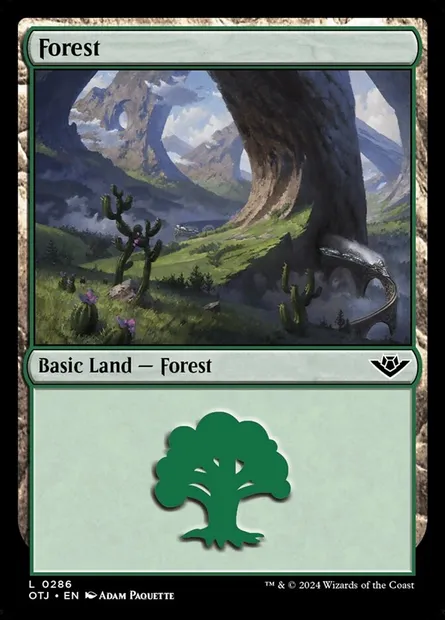 Forest, Magic card OTJ 286 — Outlaws of Thunder Junction set