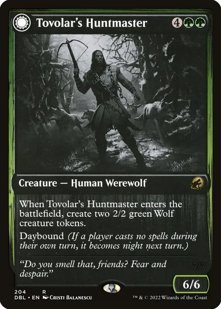 Tovolar's Huntmaster // Tovolar's Packleader, Magic card DBL 204 — Innistrad: Double Feature set