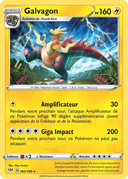 Galvagon, carte Pokémon DAA 65 — extension Ténèbres Embrasées