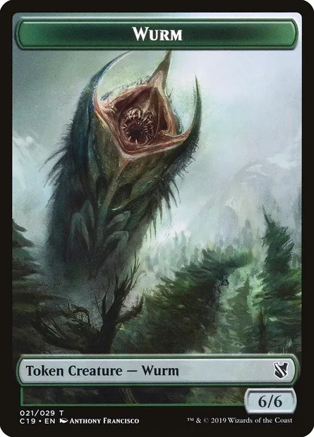 Wurm, carte Magic TC19 21 — extension Commander 2019 Tokens