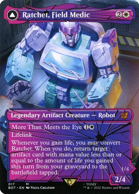 Ratchet, Field Medic // Ratchet, Rescue Racer, carte Magic BOT 17 — extension Transformers