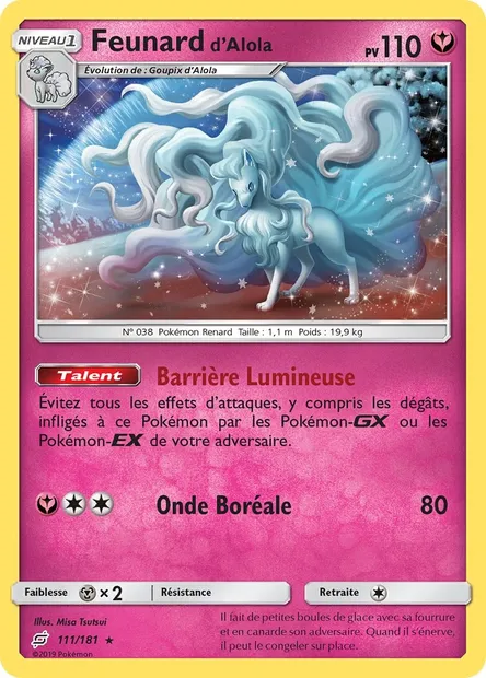 Feunard d’Alola, carte Pokémon TEU 111 — extension Duo de Choc