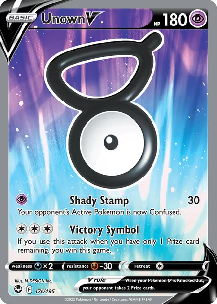 Unown V, Pokémon card SIT 176 — Silver Tempest set