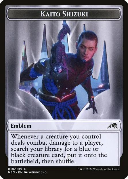 Kaito Shizuki Emblem, carte Magic TNEO 18 — extension Kamigawa: Neon Dynasty Tokens