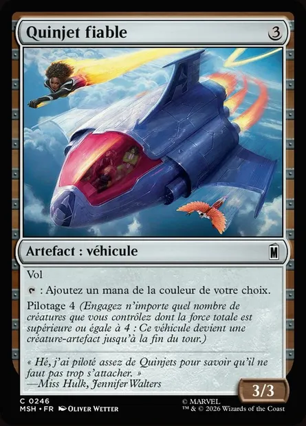 Quinjet fiable, carte Magic MSH 246 — extension Marvel Super Heroes