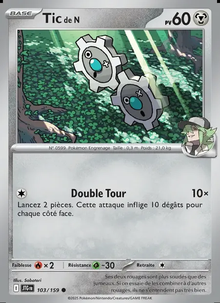 Tic de N, carte Pokémon JTG 103 — extension Aventures Ensemble