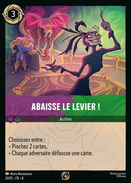 Abaisse le levier !, carte Disney Lorcana P2-031 — extension P2