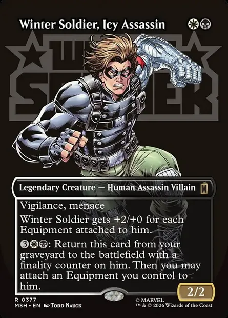 Winter Soldier, Icy Assassin, Magic card MSH 377 — Marvel Super Heroes set