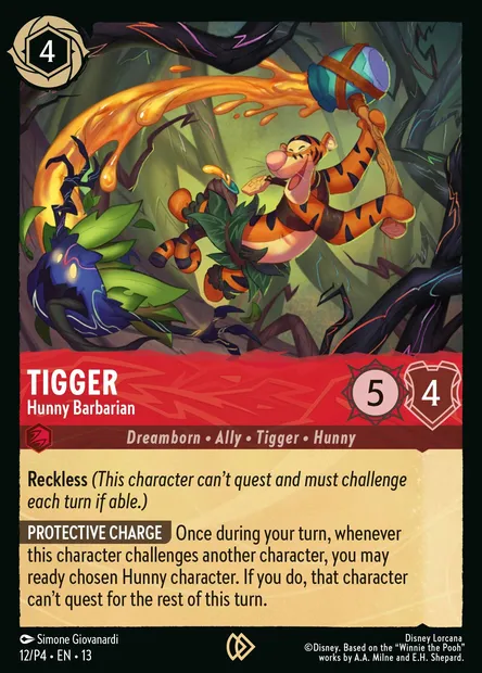Tigger - Hunny Barbarian, Disney Lorcana card P4-012 — P4 set