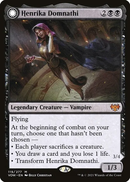Henrika Domnathi // Henrika, Infernal Seer, Magic card VOW 119 — Innistrad: Crimson Vow set