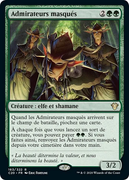 Admirateurs masqués, carte Magic C20 183 — extension Commander 2020