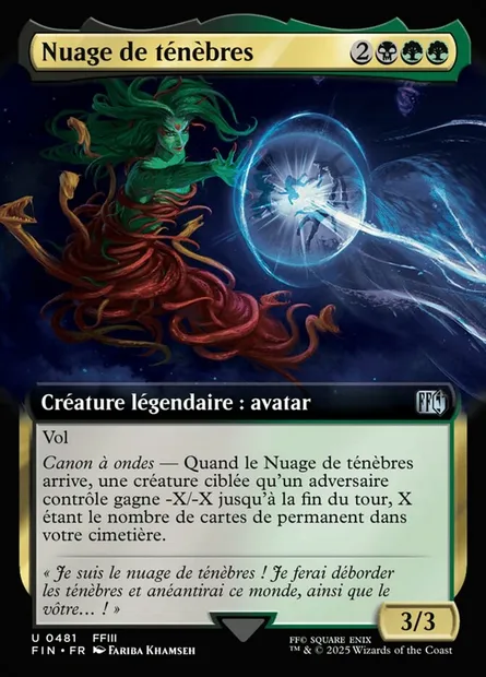 Nuage de ténèbres, carte Magic FIN 481 — extension Final Fantasy