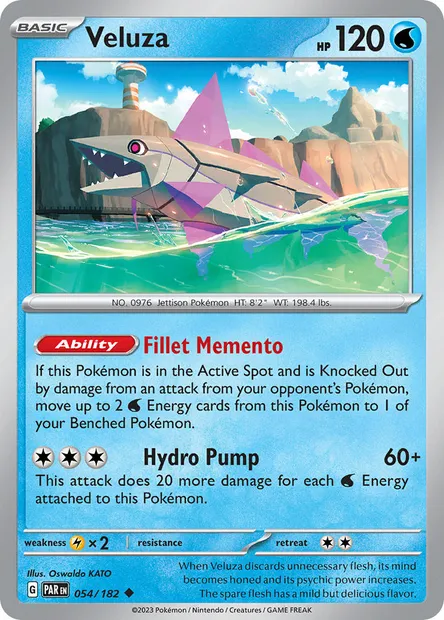 Veluza, Pokémon card PAR 054 — Paradox Rift set