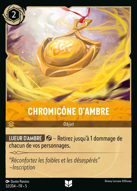 Chromicône d'Ambre, carte Disney Lorcana CH5-032 — extension Ciel Scintillant