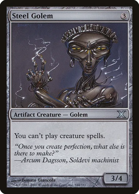 Steel Golem, Magic card 10E 344 — Tenth Edition set