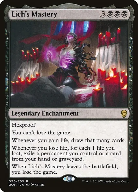 Lich's Mastery, Magic card DOM 98 — Dominaria set