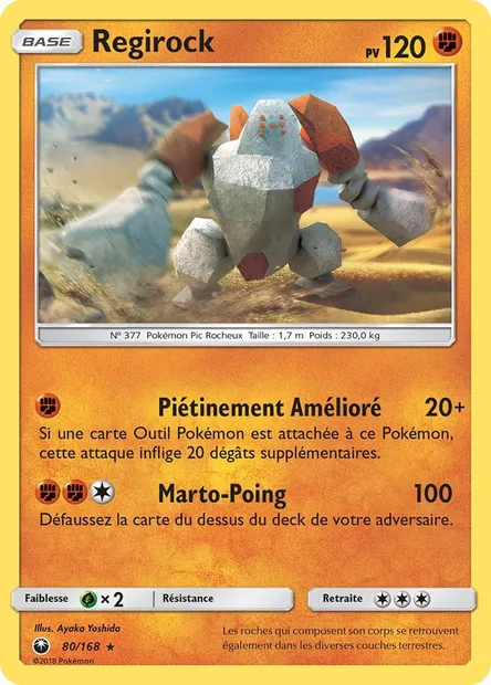Regirock, carte Pokémon CES 80 — extension Tempête Céleste