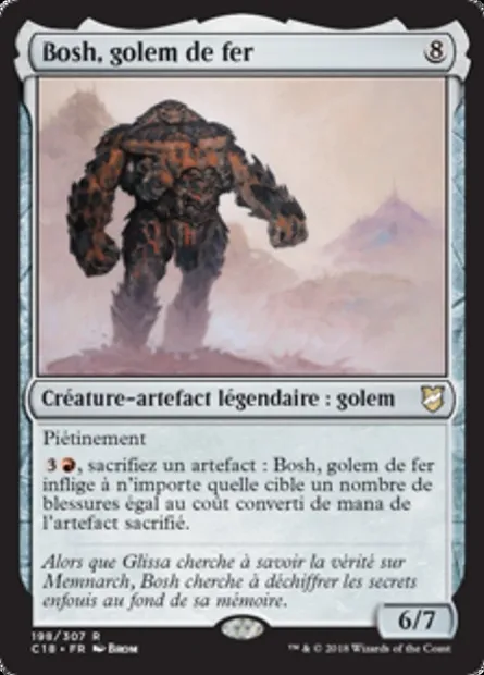 Bosh, golem de fer, carte Magic C18 198 — extension Commander 2018