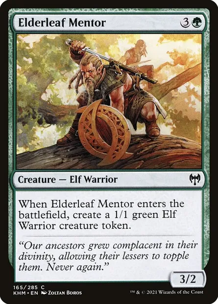 Elderleaf Mentor, Magic card KHM 165 — Kaldheim set