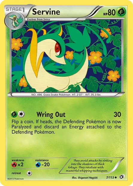 Servine, Pokémon card LTR 7 — Legendary Treasures set