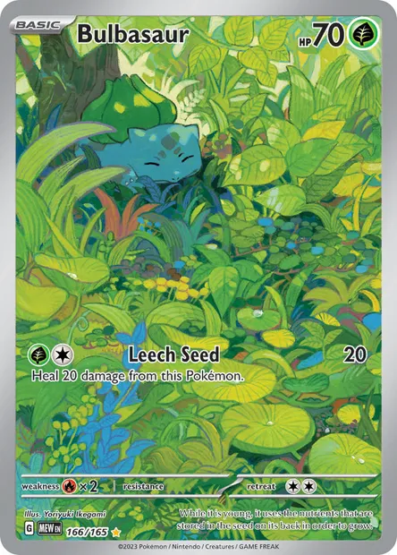 Bulbasaur, Pokémon card MEW 166 — 151 set
