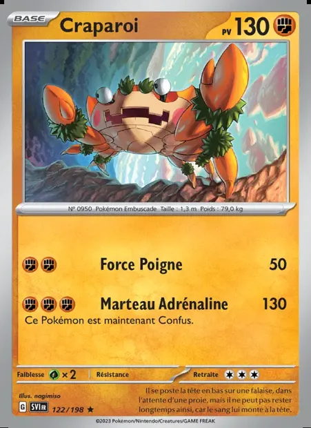 Craparoi, carte Pokémon SVI 122 — extension Écarlate et Violet