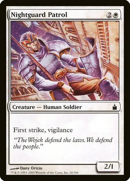 Nightguard Patrol, Magic card RAV 26 — Ravnica: City of Guilds set