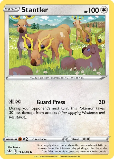 Stantler, Pokémon card ASR 125 — Astral Radiance set