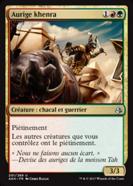 Aurige khenra, carte Magic AKH 201 — extension Amonkhet