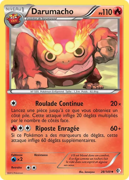 Darumacho, carte Pokémon BCR 28 — extension Frontières Franchies
