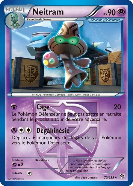 Neitram, carte Pokémon PLS 70 — extension Tempète Plasma