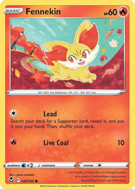 Fennekin, Pokémon card SIT 025 — Silver Tempest set