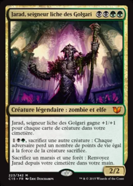 Jarad, seigneur liche des Golgari, carte Magic C15 223 — extension Commander 2015