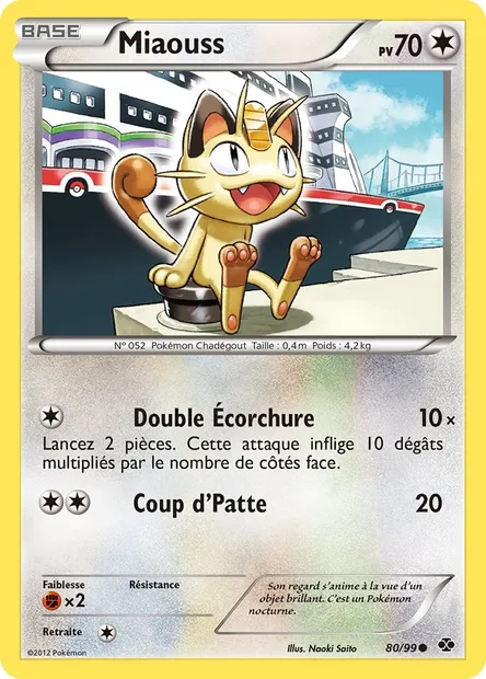 Miaouss, carte Pokémon NXD 80 — extension Destinées Futures