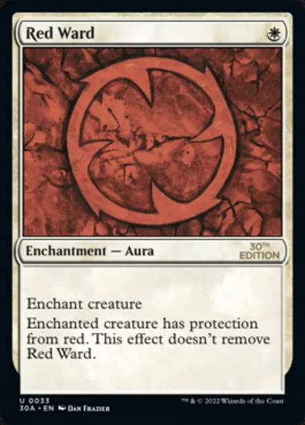 Red Ward, Magic card 30A 33 — 30th Anniversary Edition set