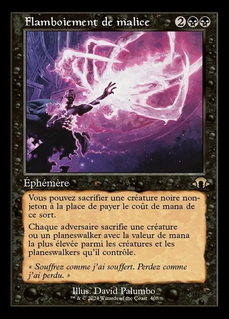 Flamboiement de malice, carte Magic MH3 408 — extension Modern Horizons 3