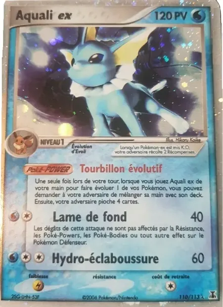 Aquali ex, carte Pokémon DS 110 — extension EX Espèces Delta